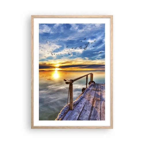 Poster in einem Rahmen aus heller Eiche - Der Wind geht zur Ruhe - 50x70 cm
