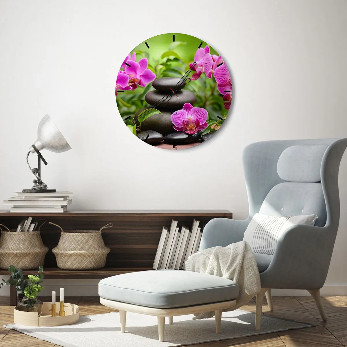 Wanduhr - Glasuhr - Die Pyramide des Friedens - 40x40 cm