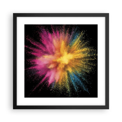 Poster in einem schwarzem Rahmen - Die Geburt der Farben - 40x40 cm
