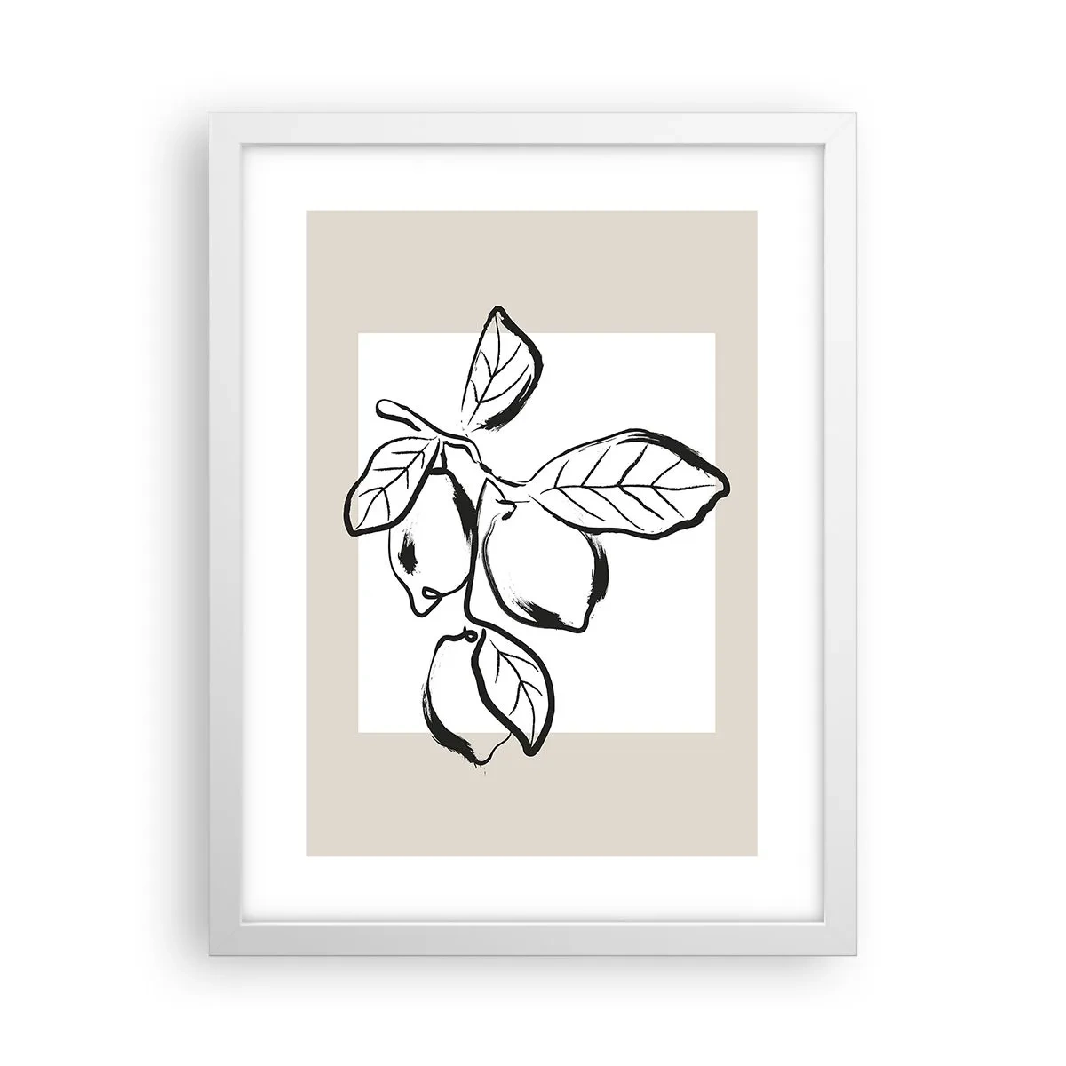 Poster in einem weißen Rahmen - Dort, wo Zitronen reifen… - 30x40 cm