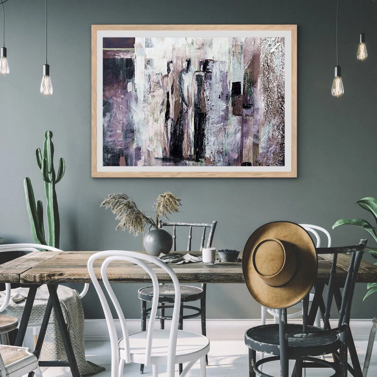 Poster in einem Rahmen aus heller Eiche - Die geheimnisvolle Drei - 40x30 cm