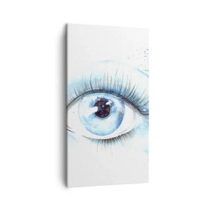 Bild auf Leinwand - Leinwandbild - Tauchen Sie ein in das Blau der Blicke - 45x80 cm