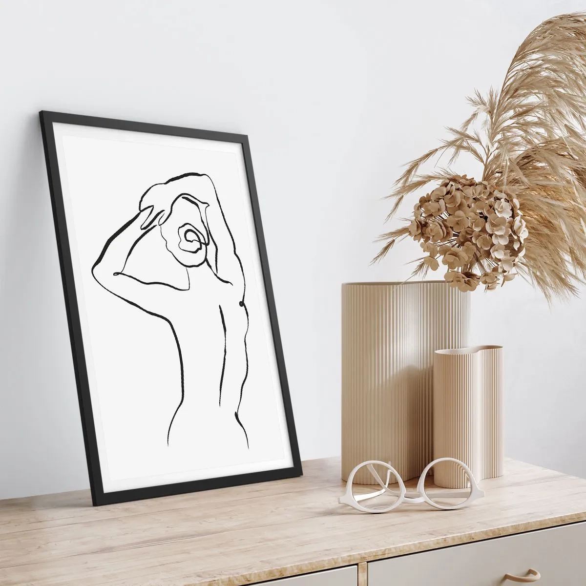 Poster in einem schwarzem Rahmen - Morgenakte - 61x91 cm