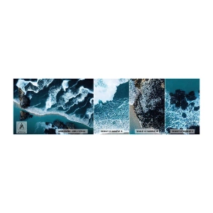 Fototapeten Muster Selbstklebend Deluxe Sticker - In Wellen gehüllt - Cliff, Meer, Natur - 100x30 cm