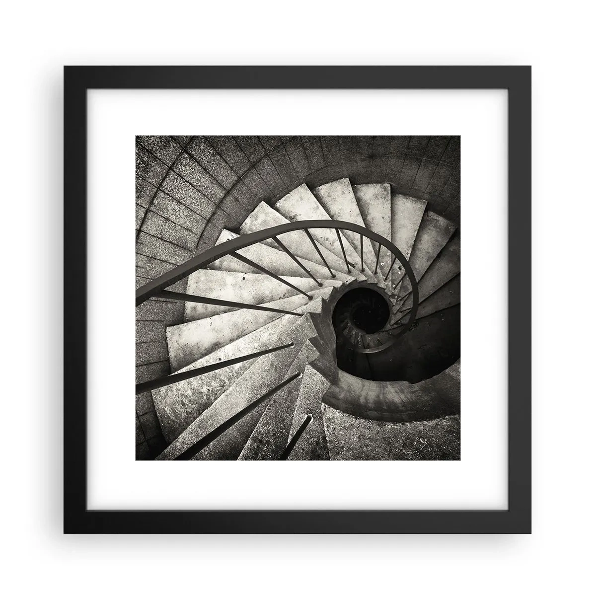 Poster in einem schwarzem Rahmen - Treppe hoch, Treppe runter - 30x30 cm