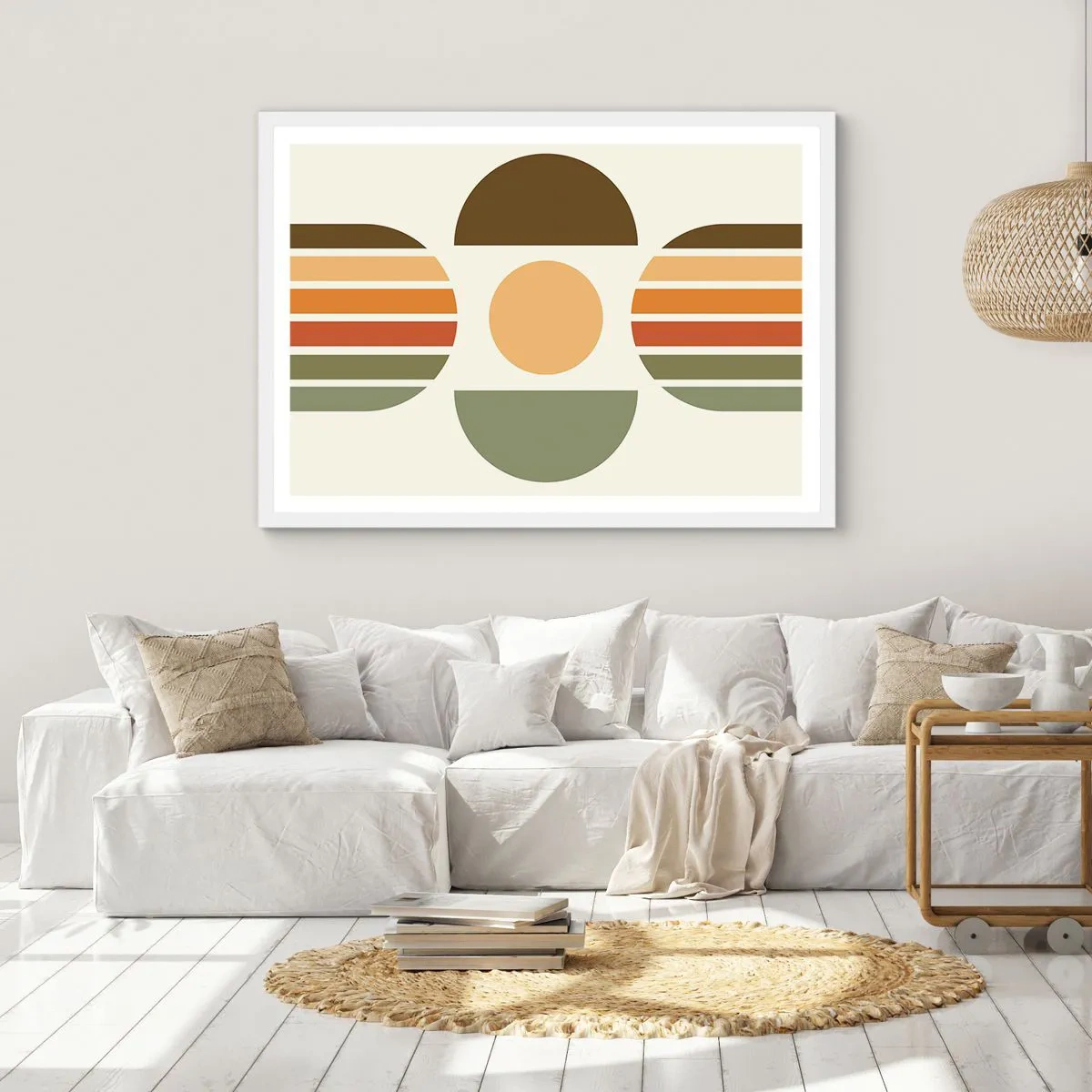 Poster in einem weißen Rahmen - In Erdtönen - 100x70 cm