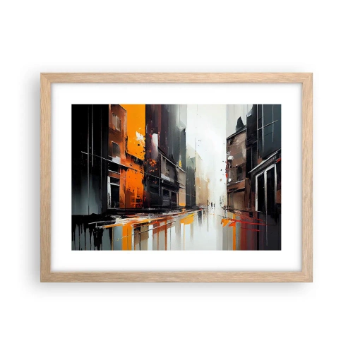 Poster in einem Rahmen aus heller Eiche - Regnerischer Tag - 40x30 cm
