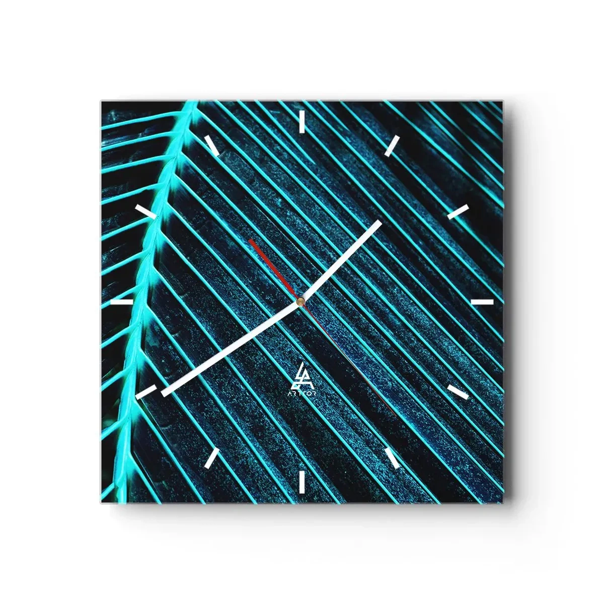 Wanduhr - Glasuhr - Grüne Textur - 40x40 cm