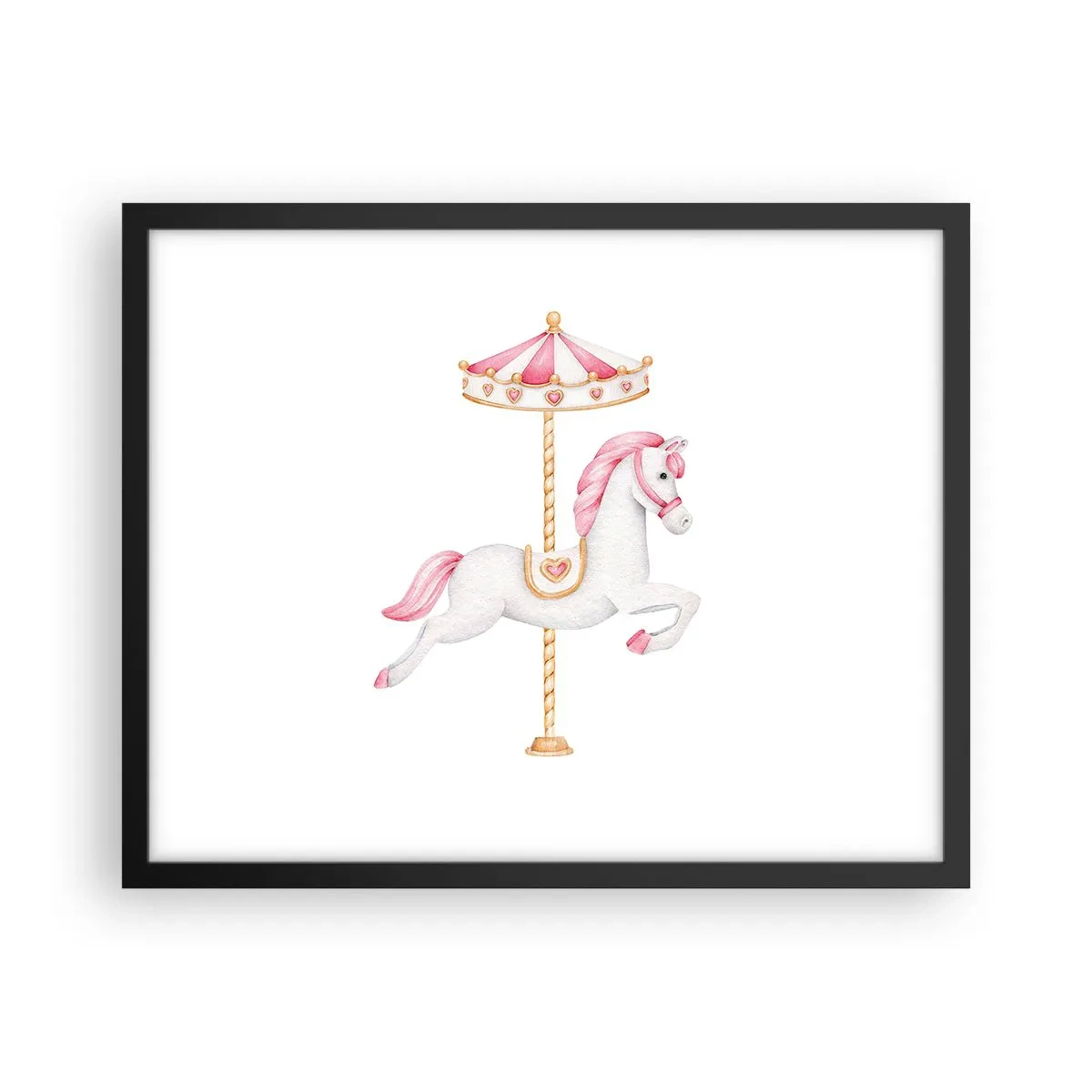 Poster in einem schwarzem Rahmen - Er legte los - 50x40 cm