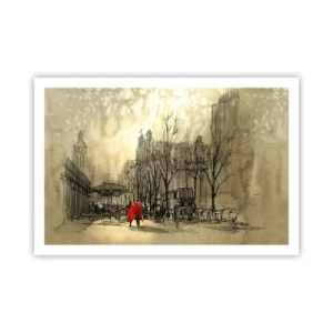 Poster - Ein Date im Londoner Nebel - 91x61 cm