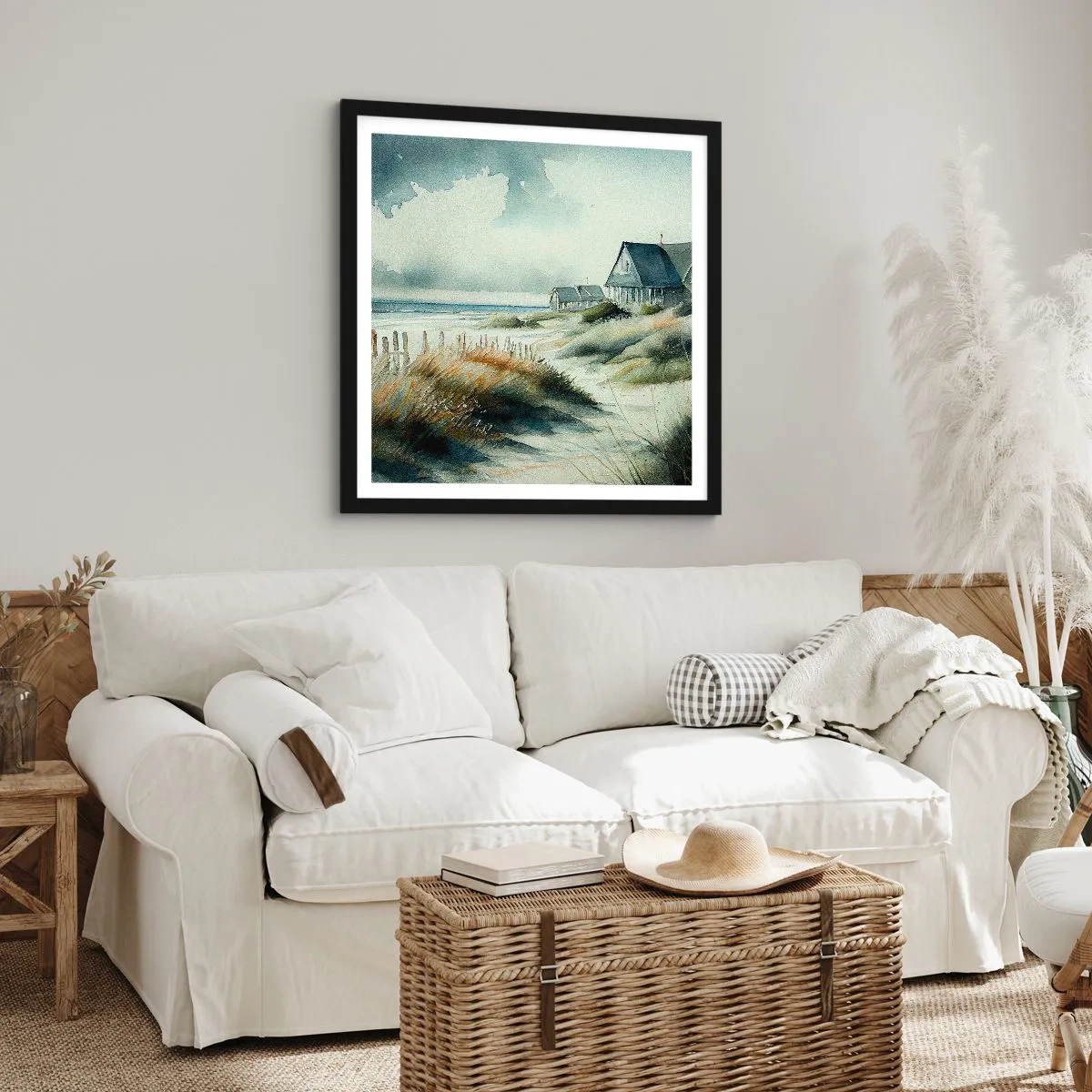 Poster in einem schwarzem Rahmen - Abseits vom Trubel - 60x60 cm