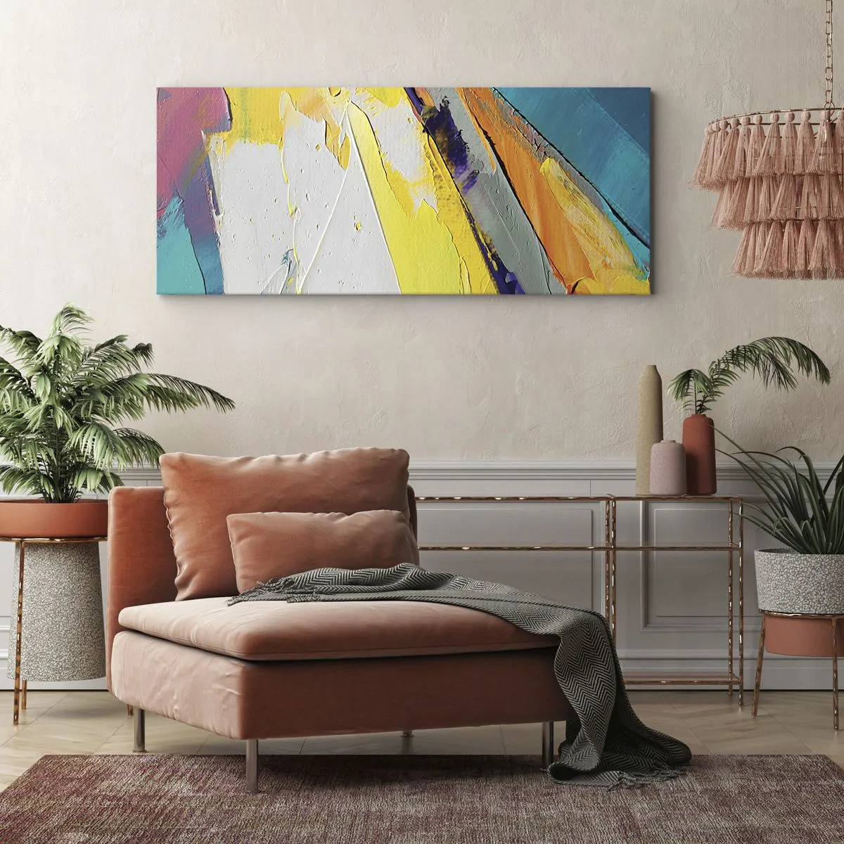 Bild auf Leinwand - Leinwandbild - Eine abstrakte Komposition in intensiven Farben - 120x50cm - Die Anatomie des Lichts - Moderne Wanddekoration für Wohnzimmer und Schlafzimmer ARTTOR
