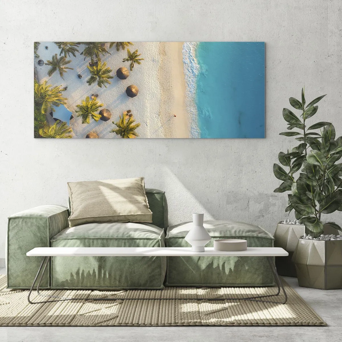 Glasbild - Bild auf glas - Willkommen im Paradies - 100x40 cm