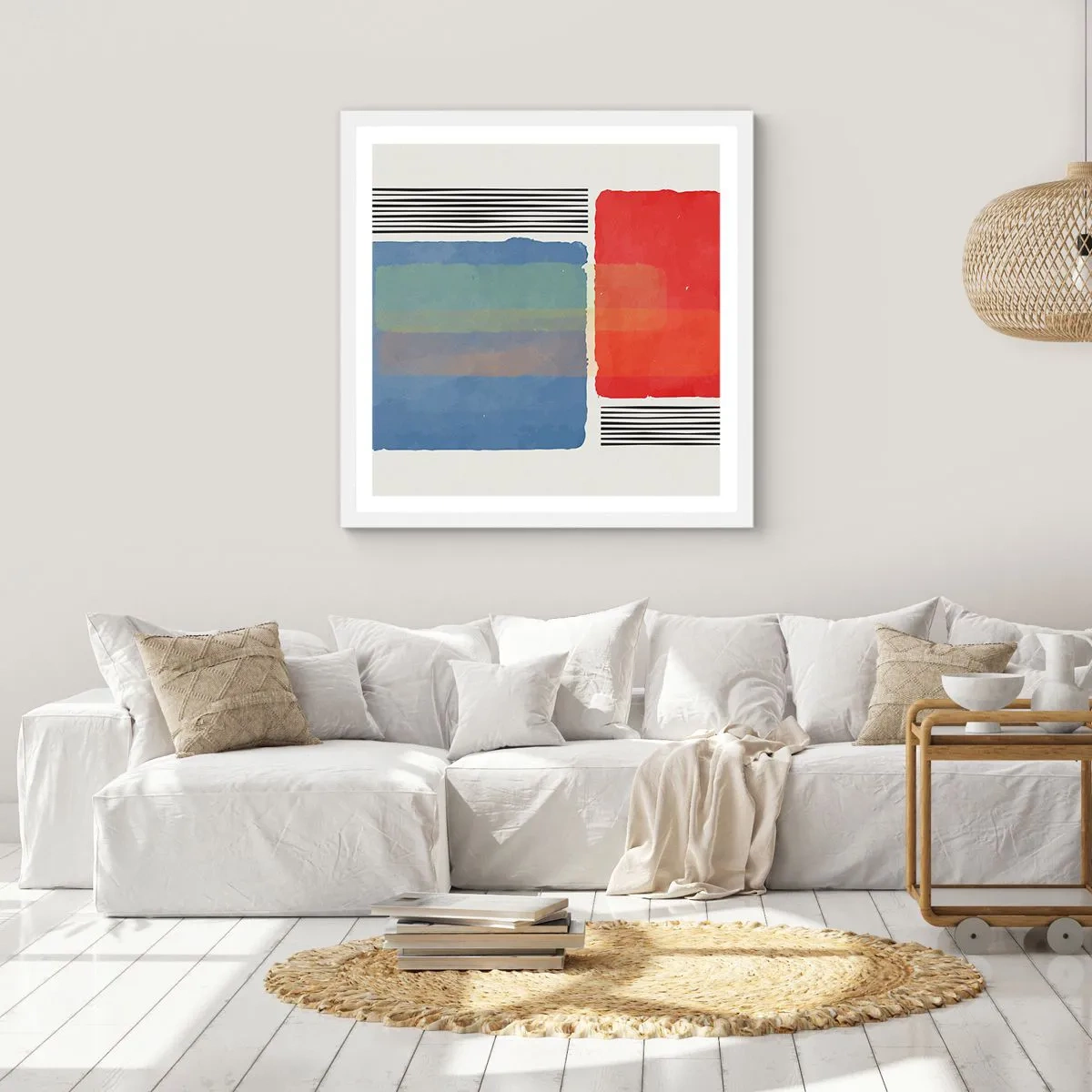 Poster in einem weißen Rahmen - Der Geist und der Buchstabe der Geometrie - 50x50 cm