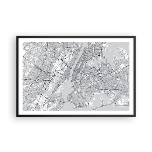 Poster in einem schwarzem Rahmen - Die Anatomie einer Metropole - 91x61 cm