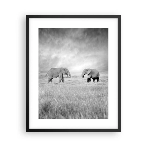 Poster in einem schwarzem Rahmen - Grau ist schön - 40x50 cm