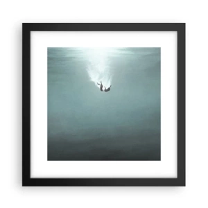 Poster in einem schwarzem Rahmen - In den Armen des Ozeans - 30x30 cm