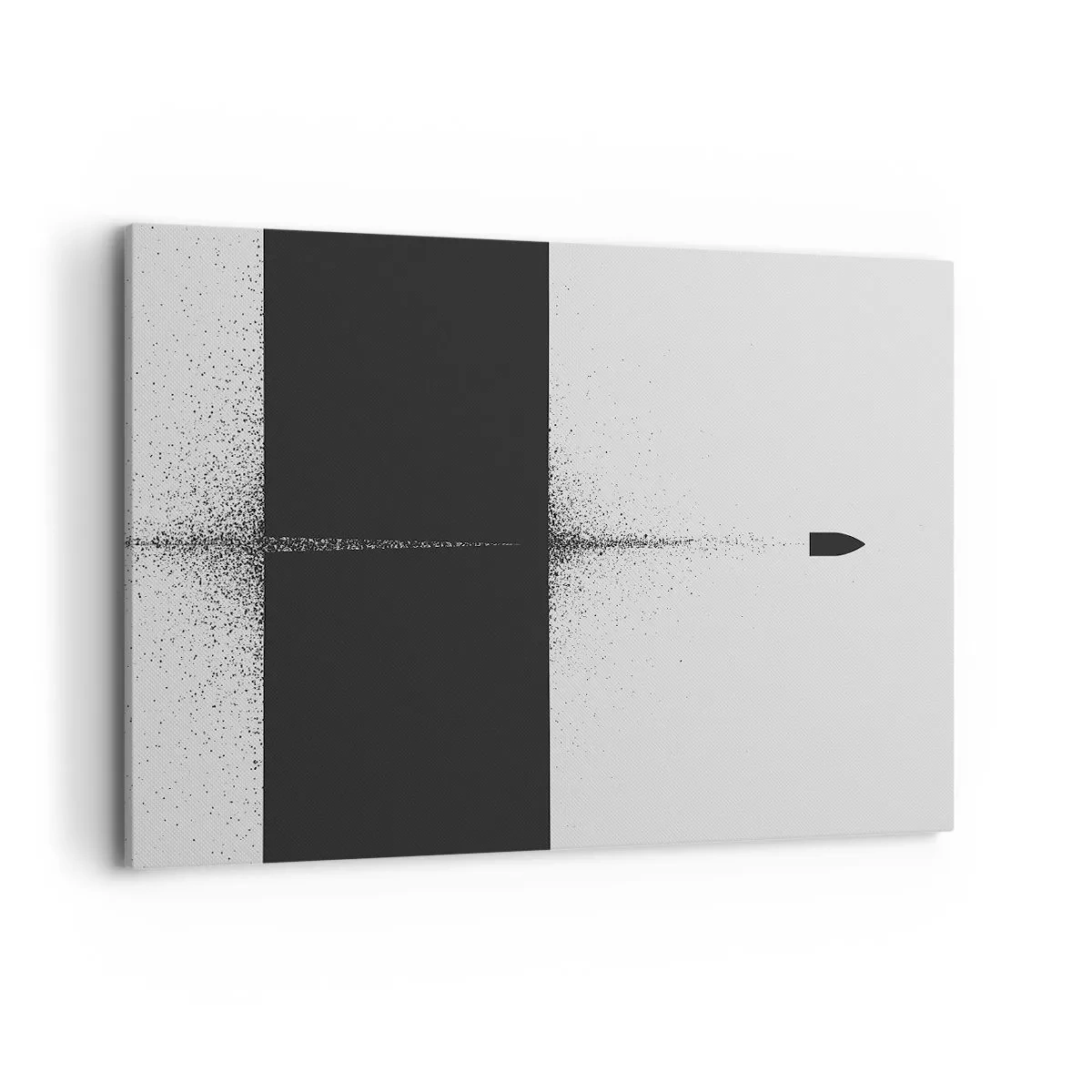 Bild auf Leinwand - Leinwandbild - Ein symbolisches Projektil im minimalistischen, abstrakten Stil. - 120x80cm - Direkt zum Ziel - Moderne Wanddekoration für Wohnzimmer und Schlafzimmer ARTTOR