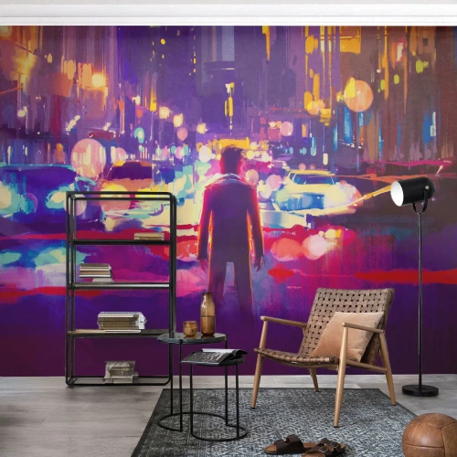 Fototapete Premium Canvas - Eingetaucht in das Licht - Stadt, Mann, New York - 250x175 cm