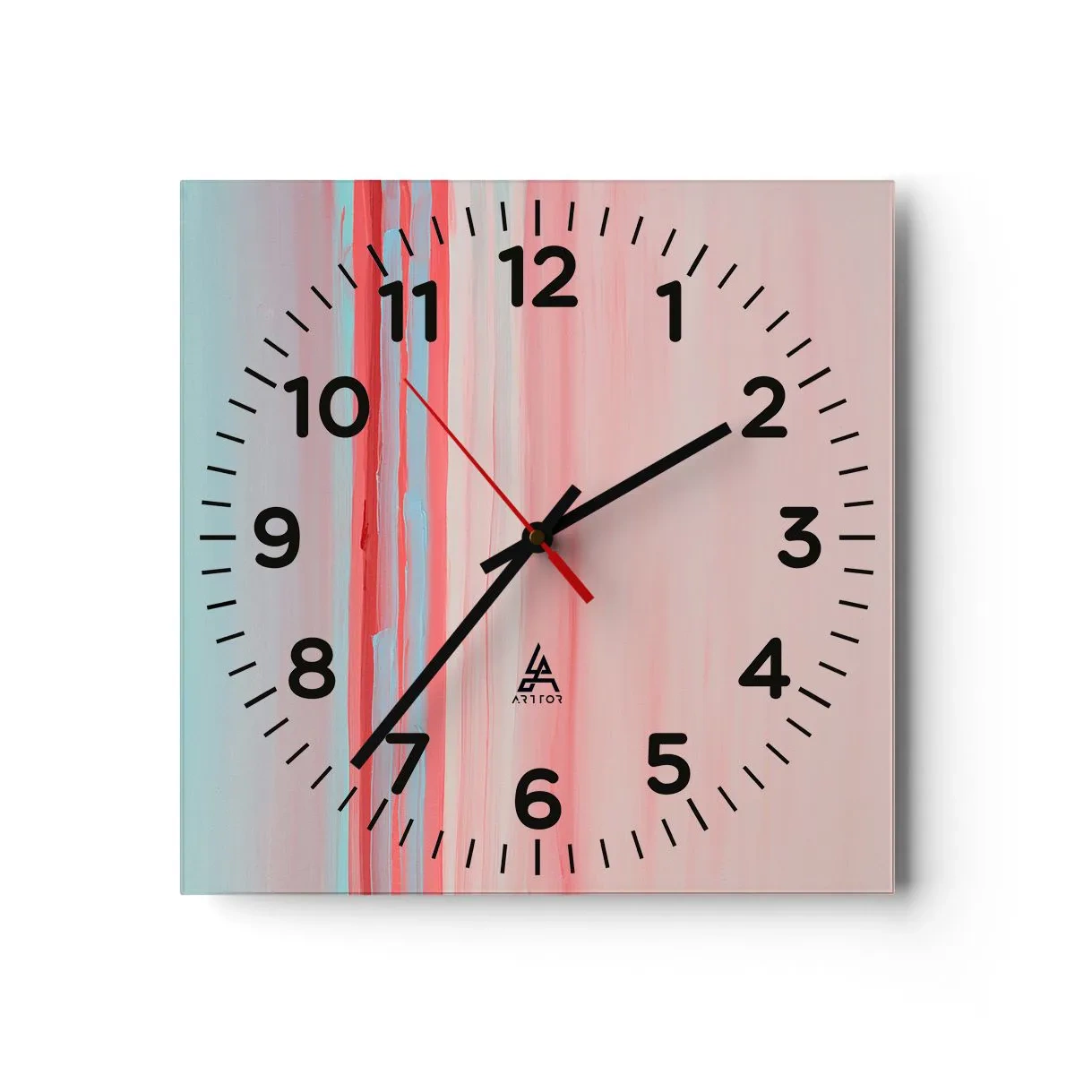 Wanduhr - Glasuhr - Abstraktion im Morgengrauen - 40x40 cm