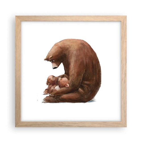 Poster in einem Rahmen aus heller Eiche - Süße Träume, Kinder - 30x30 cm
