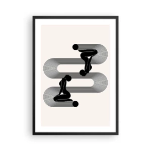 Poster in einem schwarzem Rahmen - Minimalistische Grafiken weiblicher Silhouetten mit optischem Täuschungseffekt - 50x70cm - Sinnliche Symmetrie - Moderne Wanddekoration für Wohnzimmer und Schlafzimmer ARTTOR