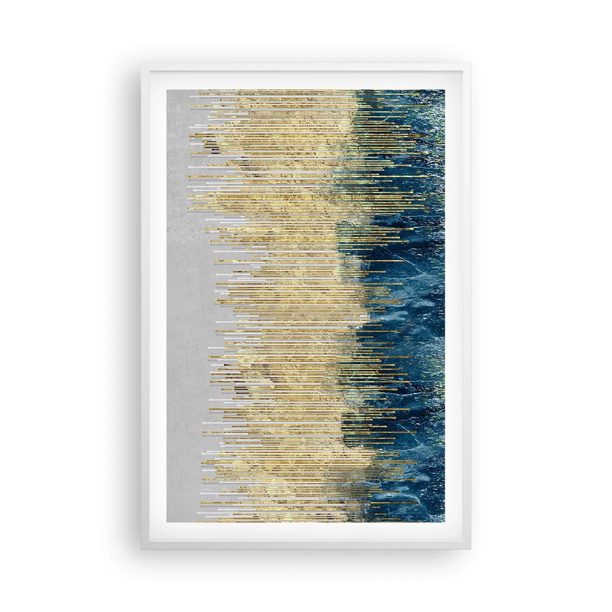 Poster in einem weißen Rahmen - Vergoldete Grenze - 61x91 cm