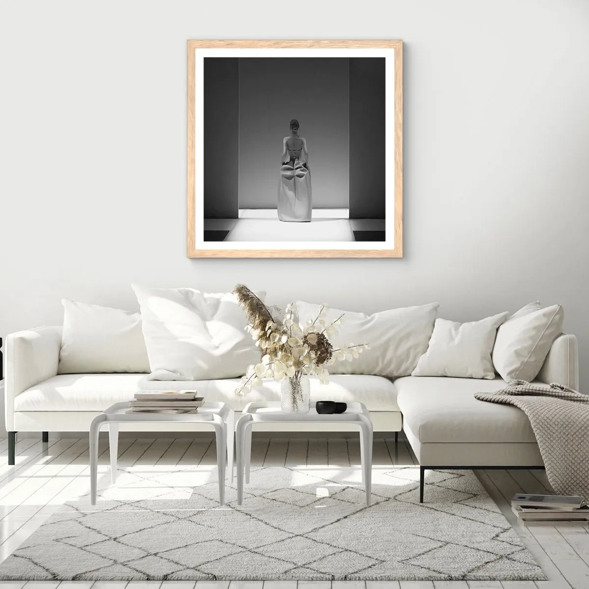 Poster in einem Rahmen aus heller Eiche - Raffinierte Einfachheit - 30x30 cm