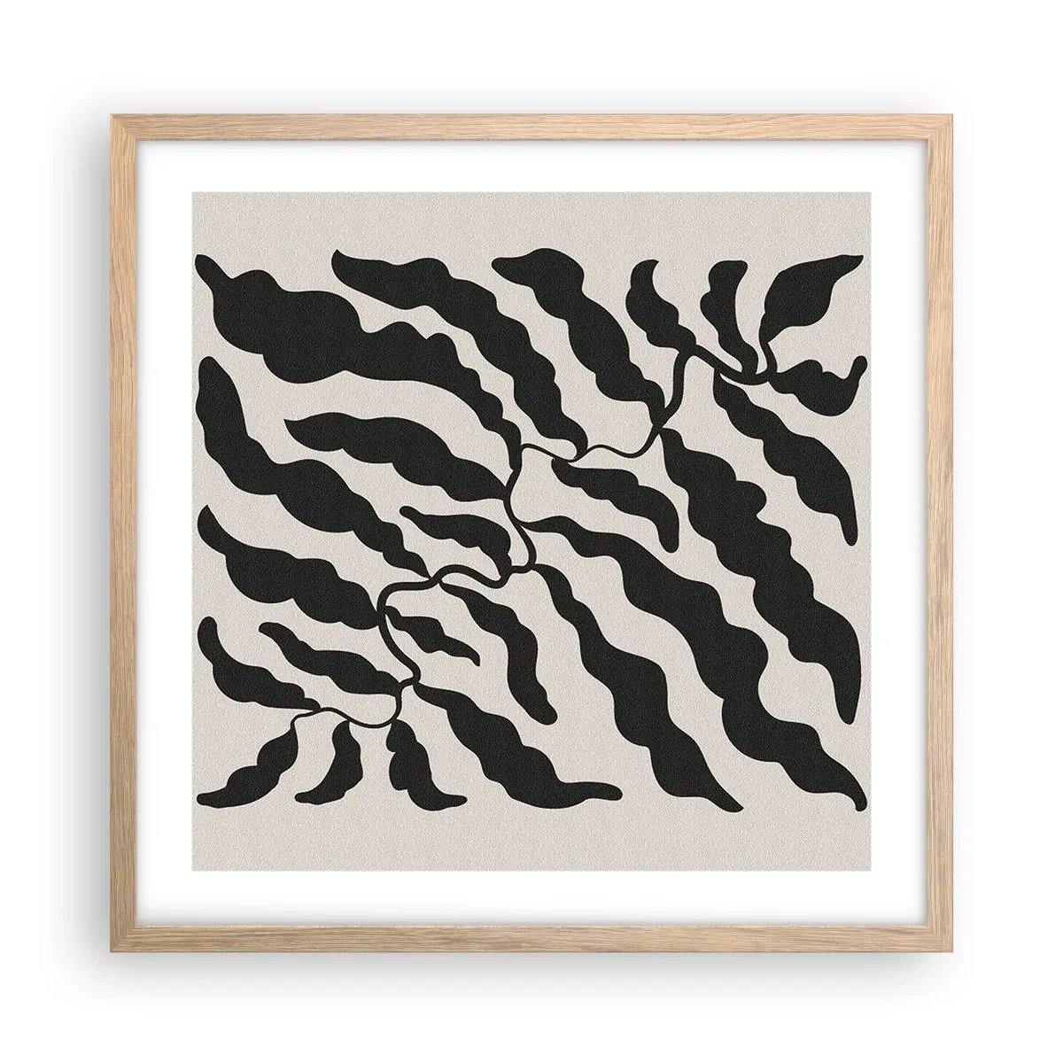 Poster in einem Rahmen aus heller Eiche - Natur des Quadrats - 50x50 cm