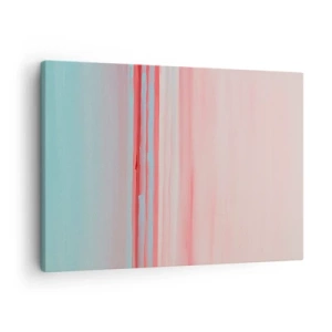 Bild auf Leinwand - Leinwandbild - Pastellfarbene Linien in Rosa- und Blautönen in einer minimalistischen Komposition - 70x50cm - Abstraktion im Morgengrauen - Moderne Wanddekoration für Wohnzimmer und Schlafzimmer ARTTOR