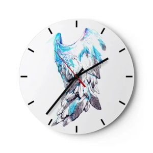 Wanduhr - Glasuhr - Ich brauche Flügel - 40x40 cm