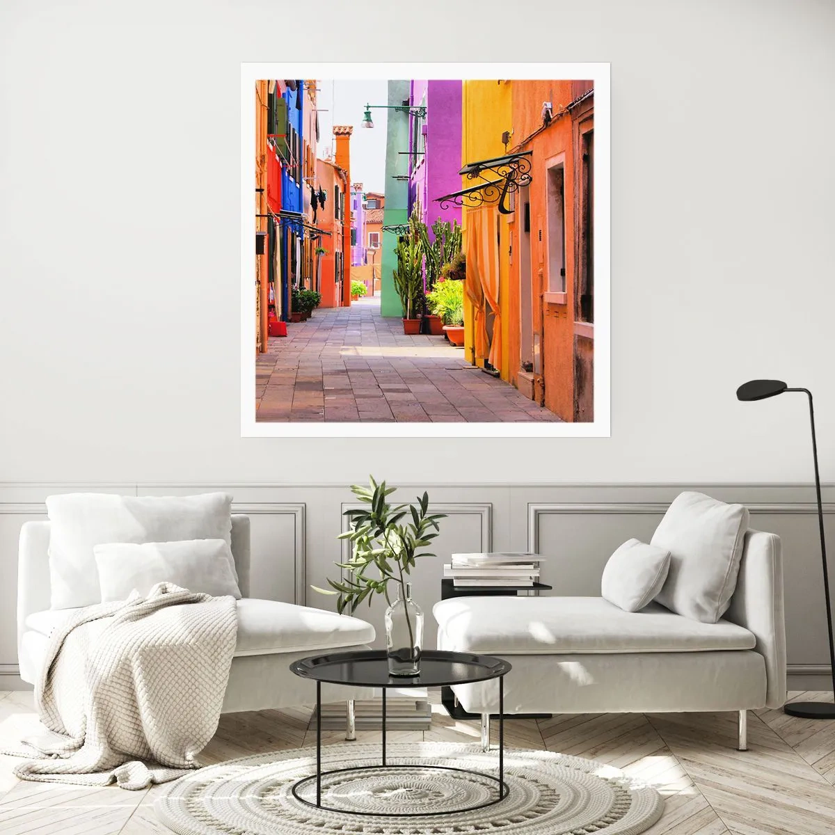 Poster - Regenbogengasse - 60x60 cm