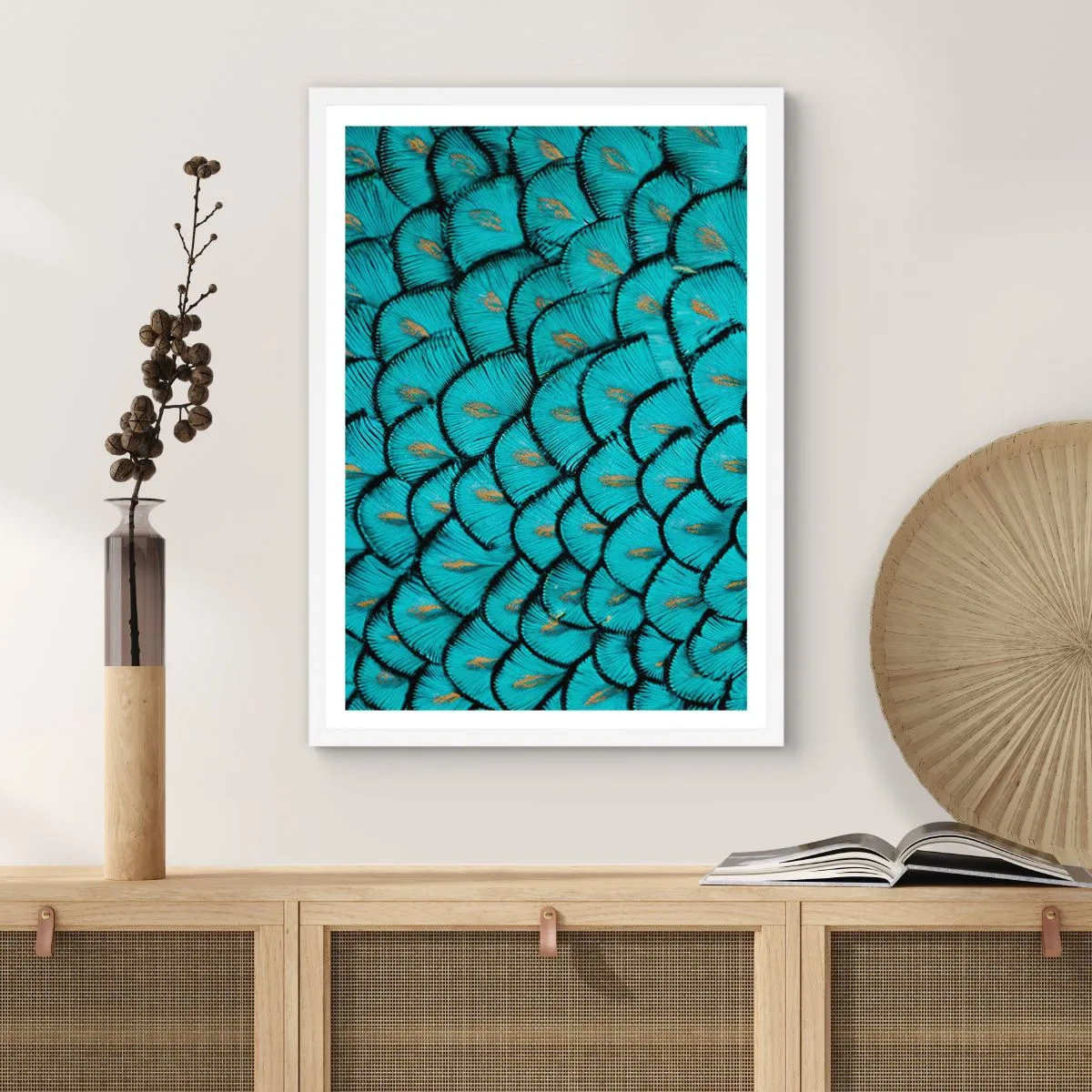 Poster in einem weißen Rahmen - Große Federgala - 30x40 cm