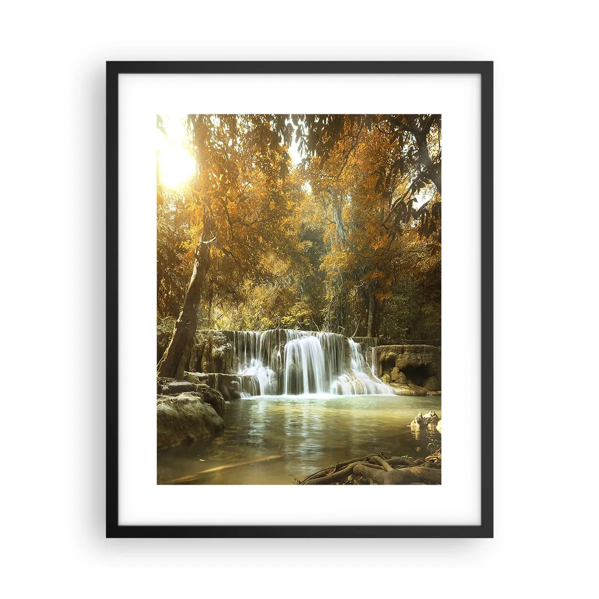Poster in einem schwarzem Rahmen - Parkkaskade - 40x50 cm