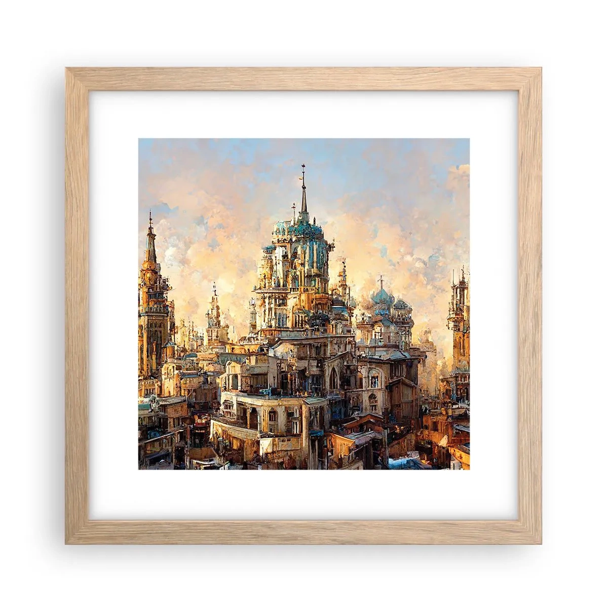Poster in einem Rahmen aus heller Eiche - Stadt der Städte - 30x30 cm