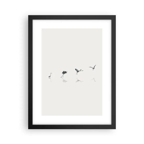 Poster in einem schwarzem Rahmen - Vier einfache Schritte - 30x40 cm
