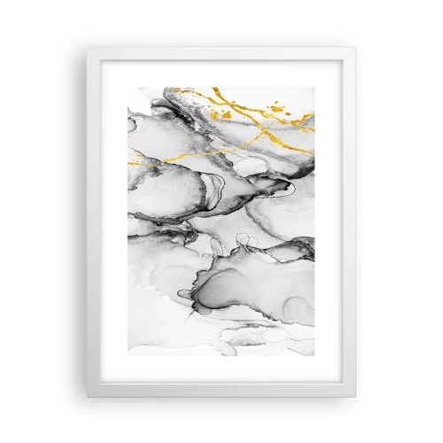 Poster in einem weißen Rahmen - Komposition mit Goldmotiv - 30x40 cm
