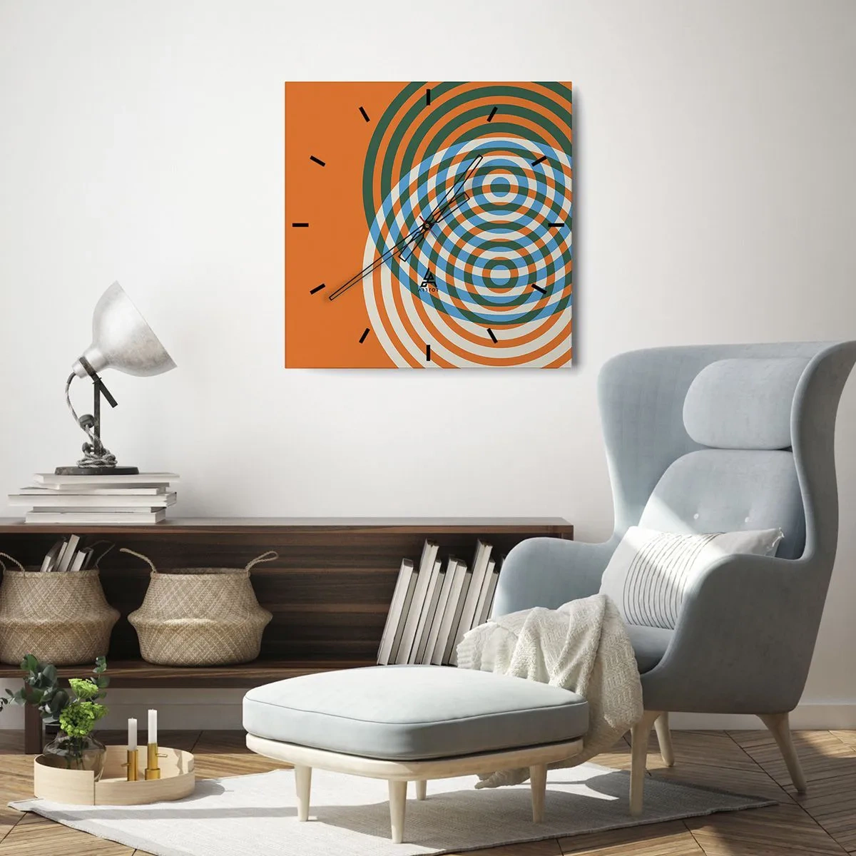 Wanduhr - Glasuhr - Abstrakte kreisförmige Variation - 30x30 cm