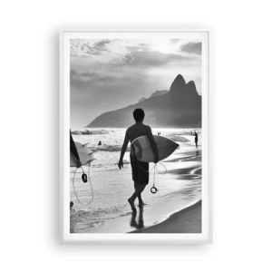 Poster in einem weißen Rahmen - Single-Wave-Samba - 70x100 cm