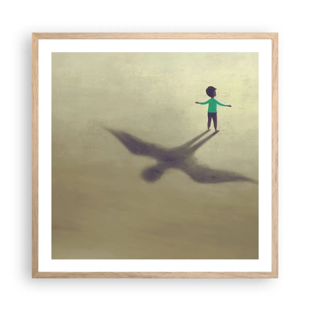 Poster in einem Rahmen aus heller Eiche - Der Held der Zukunft - 60x60 cm