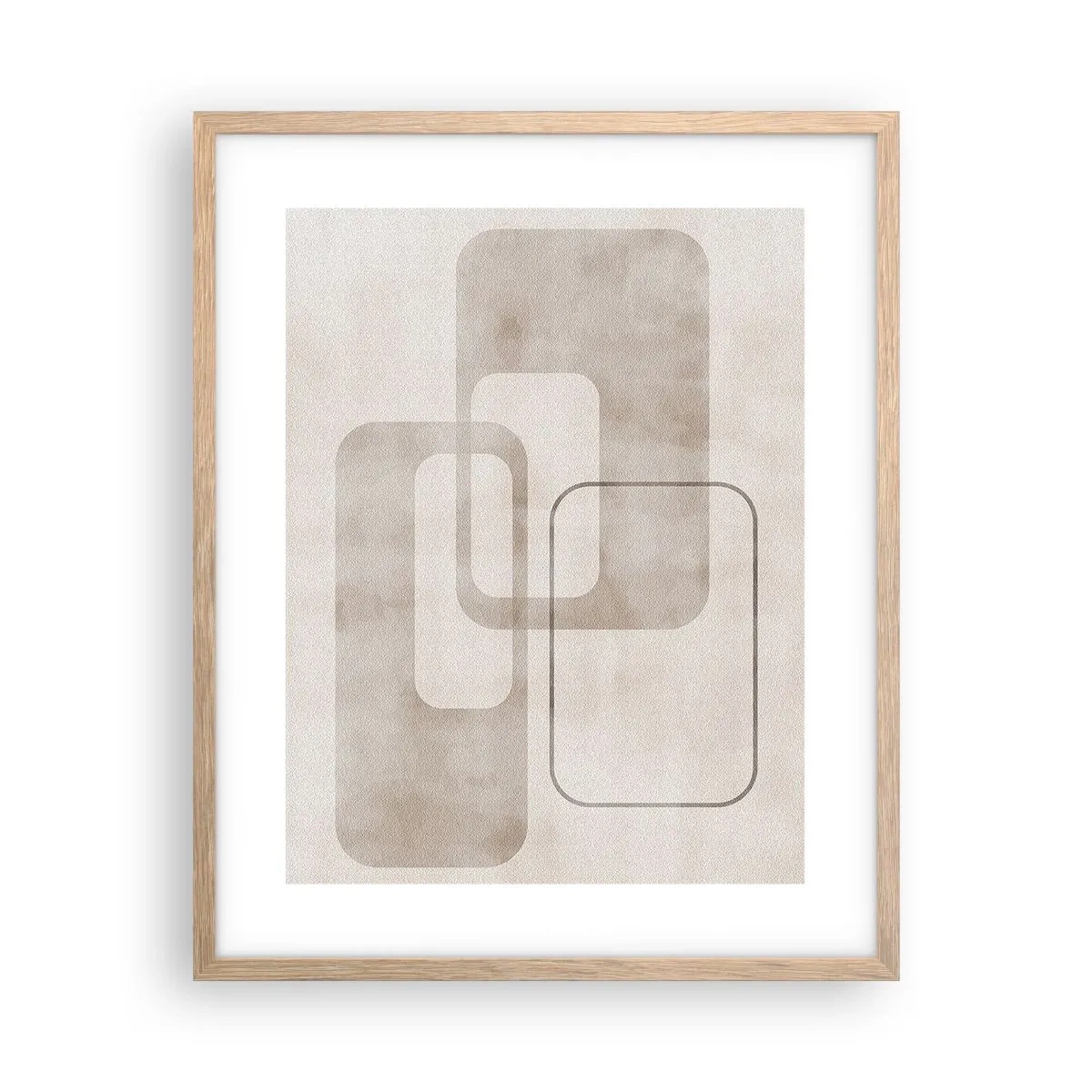 Poster in einem Rahmen aus heller Eiche - Geometrische Fuge - 40x50 cm