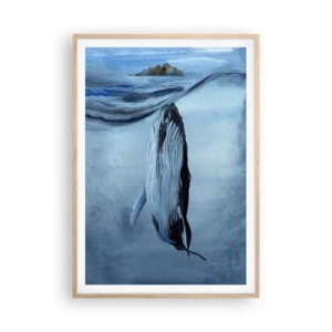 Poster in einem Rahmen aus heller Eiche - Zwei Nordwelten - 70x100 cm