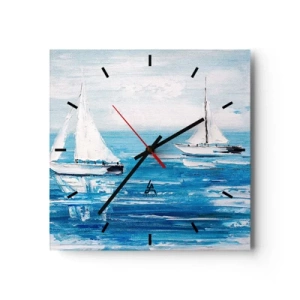 Wanduhr - Glasuhr - Mit Freund an der Seite - 40x40 cm