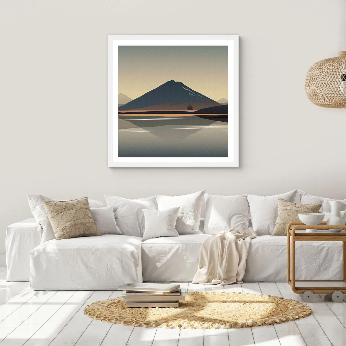 Poster in einem weißen Rahmen - Spiegelreflexion - 30x30 cm