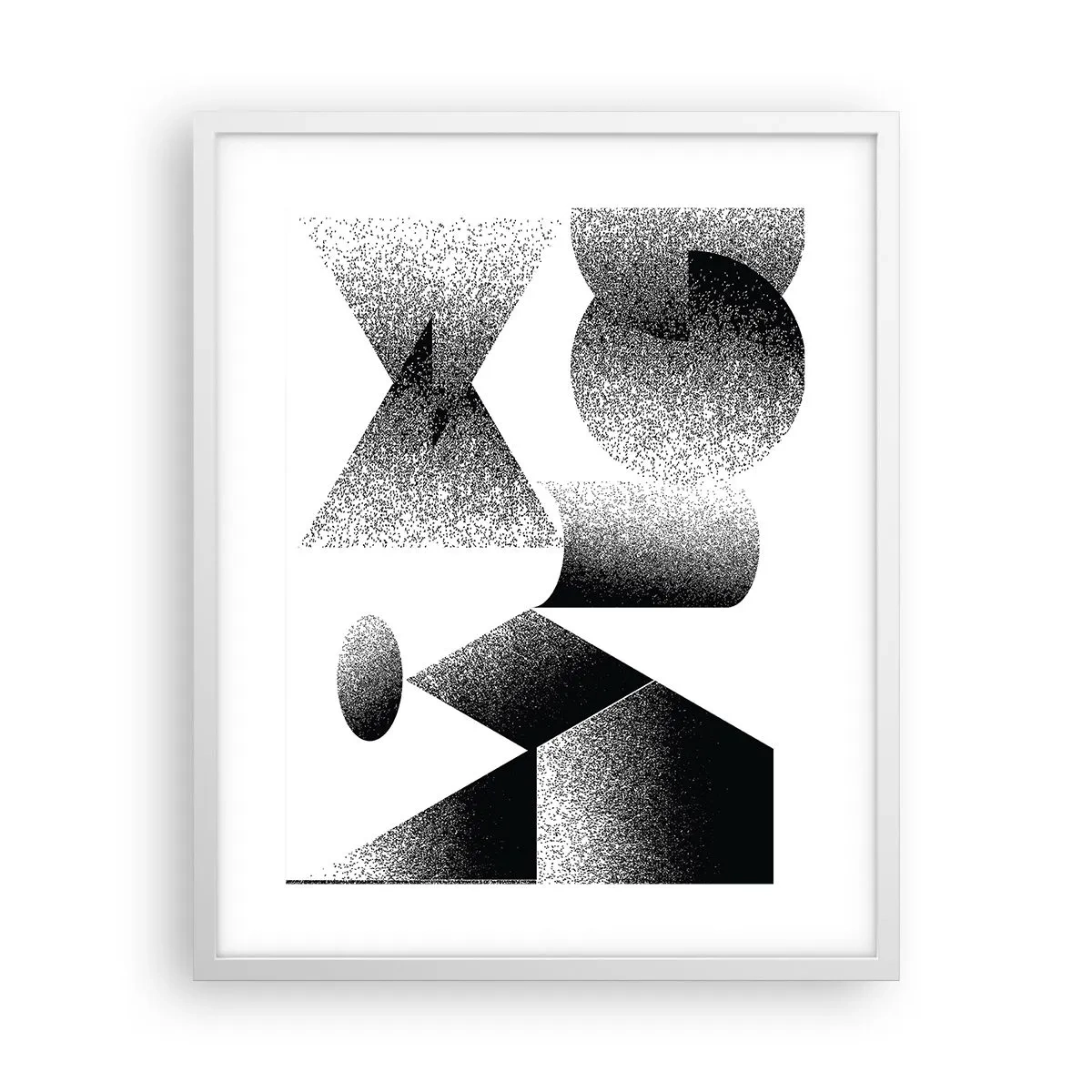 Poster in einem weißen Rahmen - Winkel und Ovale - 40x50 cm