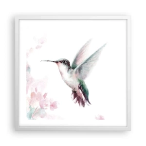 Poster in einem weißen Rahmen - Im Flattern gehalten - 50x50 cm