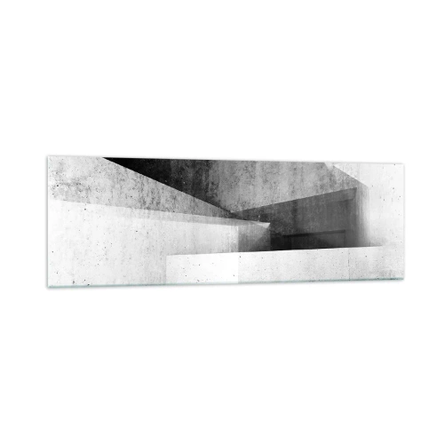 Glasbild - Bild auf glas - Geometrische Formen in einer monochromen Komposition - 160x50cm - Die Raumstruktur - Moderne Wanddekoration für Wohnzimmer und Schlafzimmer ARTTOR