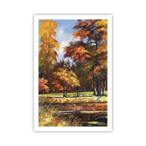 Poster - Landschaft in Gold und Bronze - 61x91 cm