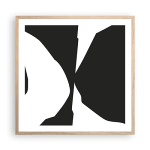 Poster in einem Rahmen aus heller Eiche - Positiv negativ - 60x60 cm