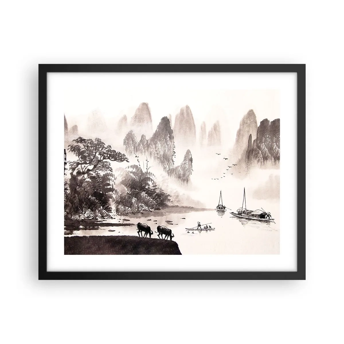 Poster in einem schwarzem Rahmen - Der exotische Alltag des Ostens - 50x40 cm